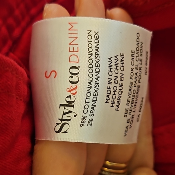 Lipstick Red Style & Co Denim Jacket - Picture 5 of 9